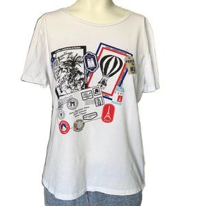 Karl Lagerfeld Paris Women’s Logo Graphics Tee Shirt Size Large